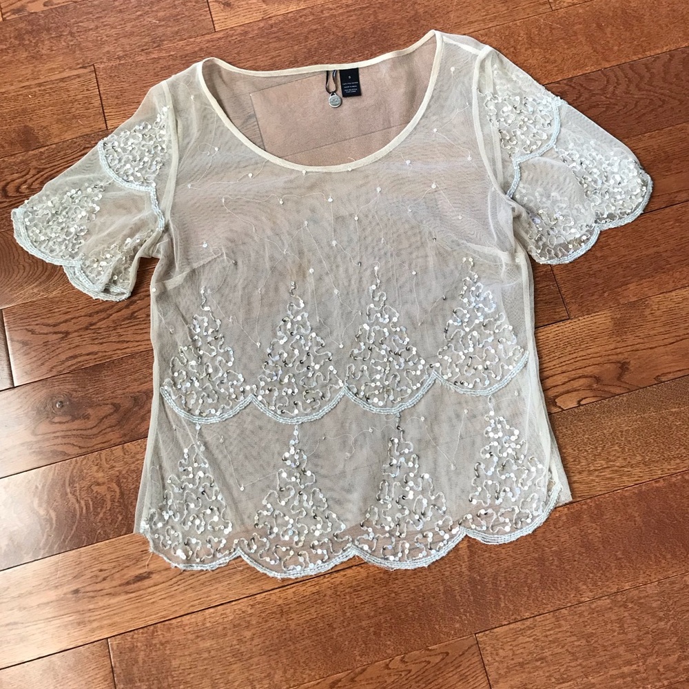 BKE Boutique sheer top